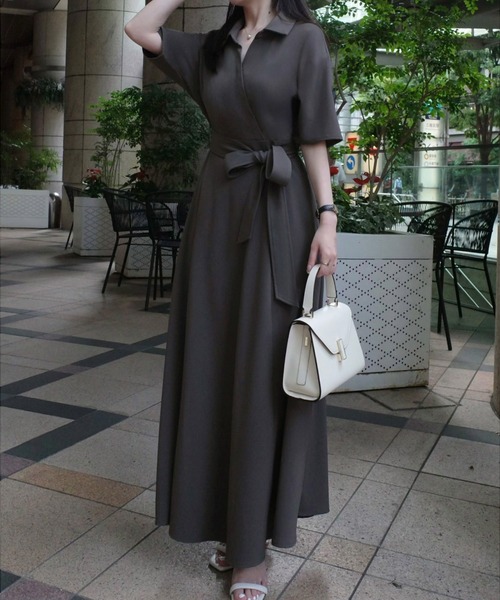 セール】ウエストマークカシュクールワンピース（ワンピース）｜JUNOAH