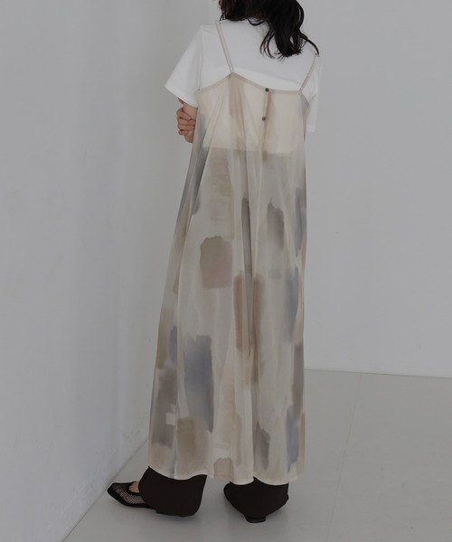 hellam(へラム)の「ニュアンスシアーキャミワンピース(ワンピース・レディース・ブラックミックス/アイボリー/ブラック・FREE)」の18枚目の写真