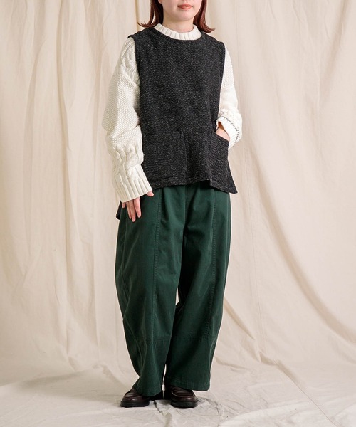 Brocante（ブロカント）の「[Brocante / ブロカント] コットンアクリル ぺシュールラピエセトリコ（ニット/セーター・レディース・アイボリー/グレー・2）」の16枚目の写真