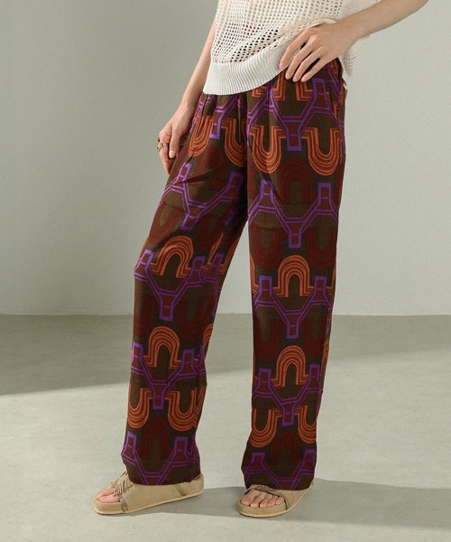アフリカンプリント　パンツ 受注製作】African straight pants アフリカンパンツ アフリカ布