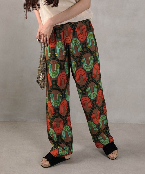 アフリカンプリント　パンツ 受注製作】African straight pants アフリカンパンツ アフリカ布