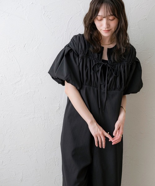 NOAHL（ノアル）の「【NOAHL】楊柳バルーンスリーブオールインワン（つなぎ/オールインワン・レディース・ミント/アイボリー/ブラック・S/M）」の13枚目の写真