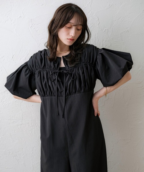 定価32000円◆新品タグ付き◆ヤマダヤ◆フレアスリーブオールインワン NOAHL（ノアル）の「【NOAHL】楊柳バルーンスリーブ
