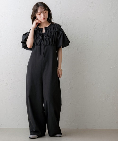 定価32000円◆新品タグ付き◆ヤマダヤ◆フレアスリーブオールインワン セール】限定展開 インド ダブルガーゼ シャーリング