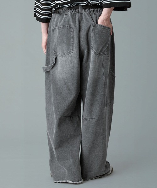 RUUBON(ルーボン)の「【RUUBON】painter curve damage denim pants / ペインターカーブダメージデニムパンツ(デニムパンツ・メンズ・グレー/ダークグレー・S/M/L)」の6枚目の写真