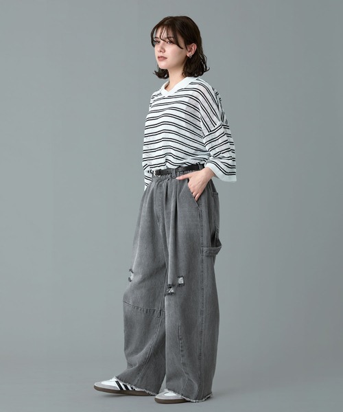 RUUBON(ルーボン)の「【RUUBON】painter curve damage denim pants / ペインターカーブダメージデニムパンツ(デニムパンツ・メンズ・グレー/ダークグレー・S/M/L)」の13枚目の写真