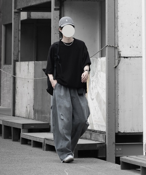 RUUBON】painter curve damage denim pants / ペインターカーブ