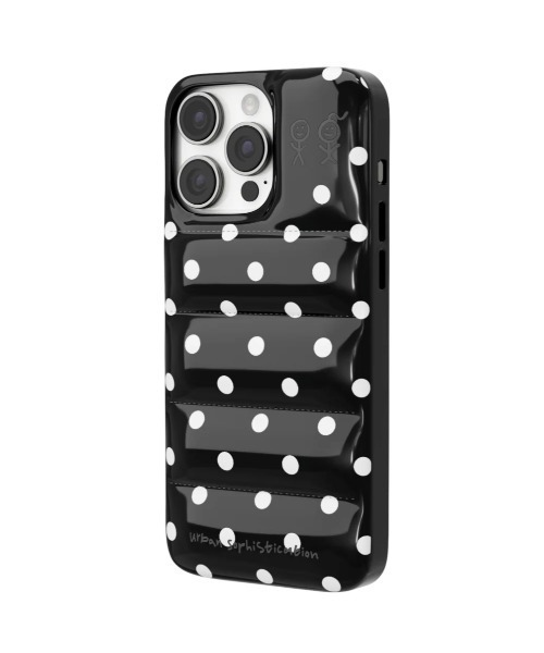 URBAN SOPHISTICATION iPhoneケース ドット 水玉 ブラック THE PUFFER CASE iPhoneケース スマホケース iPhone16 16Pro 15