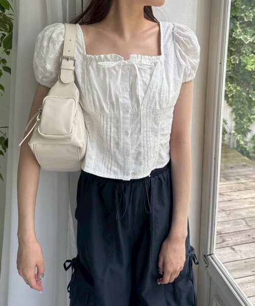 OLIVE des OLIVE（オリーブデオリーブ）の「コンパクトガーリーブラウス（シャツ/ブラウス・レディース・サックスブルー/イエロー/オフホワイト・FREE）」の20枚目の写真