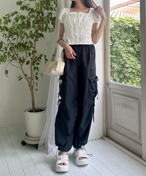 OLIVE des OLIVE（オリーブデオリーブ）の「コンパクトガーリーブラウス（シャツ/ブラウス・レディース・サックスブルー/イエロー/オフホワイト・FREE）」の22枚目の写真