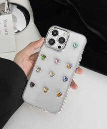 c.u.l（シーユーエル）の「立体 ハート ラインストーン クリア iPhoneカバー アイフォンケース ipc755（スマホケース/カバー）」