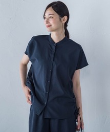 【WEB限定】フィルムストライプギャザーブラウス ≪手洗い可能≫