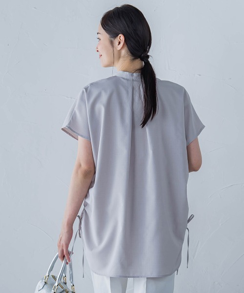 LAUTREAMONT(ロートレアモン)の「【WEB限定】フィルムストライプギャザーブラウス ≪手洗い可能≫(シャツ/ブラウス・レディース・ダークネイビー/グレー系その他・9号)」の3枚目の写真