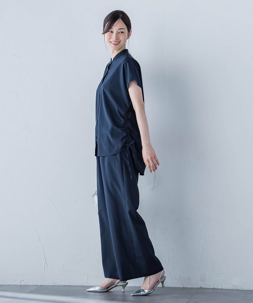 LAUTREAMONT(ロートレアモン)の「【WEB限定】フィルムストライプギャザーブラウス ≪手洗い可能≫(シャツ/ブラウス・レディース・ダークネイビー/グレー系その他・9号)」の16枚目の写真