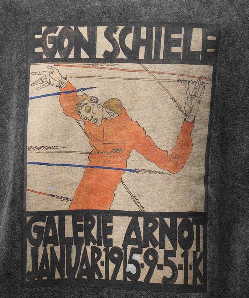 MAISON SPECIAL（メゾンスペシャル）の「《UNISEX》【ART SERIES】「Egon Schiele」Prime-Over Crew Neck T-Shirt/「エゴン・シーレ」プライムオーバークルーネックTシャツ【MAISON SPECIAL/メゾンスペシャル】（Tシャツ/カットソー・メンズ・チャコールグレー/ダークブラック/ブラック・1/2）」の4枚目の写真