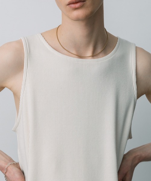 LURAKU（ルラク）の「【LURAKU】Smooth Rib Tank top / スムースリブタンクトップ（タンクトップ・メンズ・オフホワイト/ブラック・M/L）」の21枚目の写真
