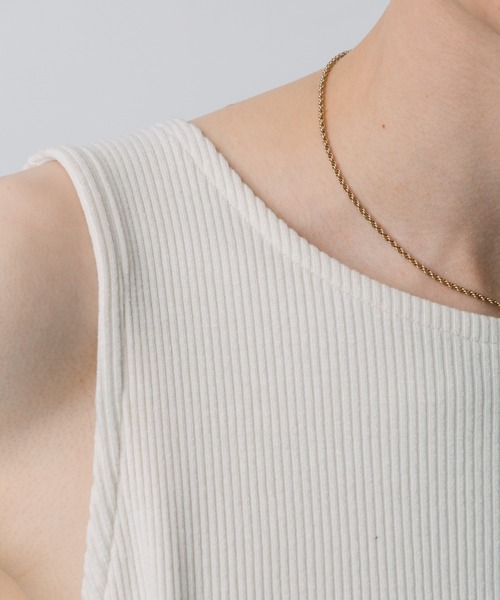 LURAKU（ルラク）の「【LURAKU】Smooth Rib Tank top / スムースリブタンクトップ（タンクトップ・メンズ・オフホワイト/ブラック・M/L）」の19枚目の写真