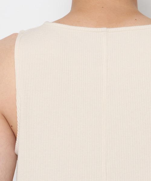 LURAKU（ルラク）の「【LURAKU】Smooth Rib Tank top / スムースリブタンクトップ（タンクトップ・メンズ・オフホワイト/ブラック・M/L）」の14枚目の写真