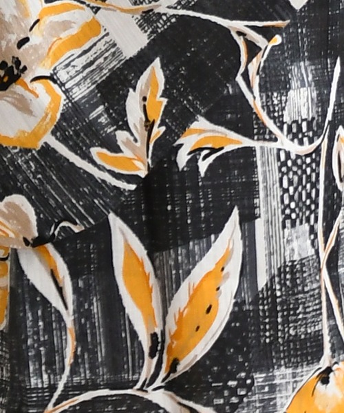 utatane（ウタタネ）の「キッズ浴衣3点セット ニコアンティーク かすれアネモネ ブラック×マスタード（浴衣・キッズ・ブラック・100cm/110cm/120cm/130cm）」の6枚目の写真