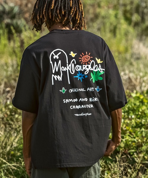 Mark Gonzales(マーク・ゴンザレス)の「【WEB・直営店限定】MARK GONZALES ARTWORK COLLECTION(マーク ゴンザレス)バックプリント バックロゴ 半袖Tシャツ ロゴTシャツ 3type/4colors(Tシャツ/カットソー・メンズ・ホワイト系1/ホワイト系2/ホワイト系3/ブラック系1/ブラック系2/ブラック系3/グリーン系1/グリーン系2/グリーン系3/ブルー系1/ブルー系2/ブルー系3・M/L/XL)」の5枚目の写真