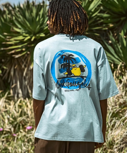 Mark Gonzales(マーク・ゴンザレス)の「【WEB・直営店限定】MARK GONZALES ARTWORK COLLECTION(マーク ゴンザレス)バックプリント バックロゴ 半袖Tシャツ ロゴTシャツ 3type/4colors(Tシャツ/カットソー・メンズ・ホワイト系1/ホワイト系2/ホワイト系3/ブラック系1/ブラック系2/ブラック系3/グリーン系1/グリーン系2/グリーン系3/ブルー系1/ブルー系2/ブルー系3・M/L/XL)」の7枚目の写真