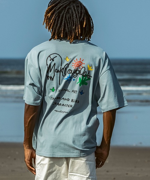 Mark Gonzales(マーク・ゴンザレス)の「【WEB・直営店限定】MARK GONZALES ARTWORK COLLECTION(マーク ゴンザレス)バックプリント バックロゴ 半袖Tシャツ ロゴTシャツ 3type/4colors(Tシャツ/カットソー・メンズ・ホワイト系1/ホワイト系2/ホワイト系3/ブラック系1/ブラック系2/ブラック系3/グリーン系1/グリーン系2/グリーン系3/ブルー系1/ブルー系2/ブルー系3・M/L/XL)」の8枚目の写真