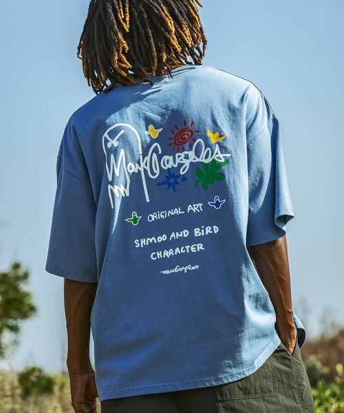 Mark Gonzales(マーク・ゴンザレス)の「【WEB・直営店限定】MARK GONZALES ARTWORK COLLECTION(マーク ゴンザレス)バックプリント バックロゴ 半袖Tシャツ ロゴTシャツ 3type/4colors(Tシャツ/カットソー・メンズ・ホワイト系1/ホワイト系2/ホワイト系3/ブラック系1/ブラック系2/ブラック系3/グリーン系1/グリーン系2/グリーン系3/ブルー系1/ブルー系2/ブルー系3・M/L/XL)」の11枚目の写真