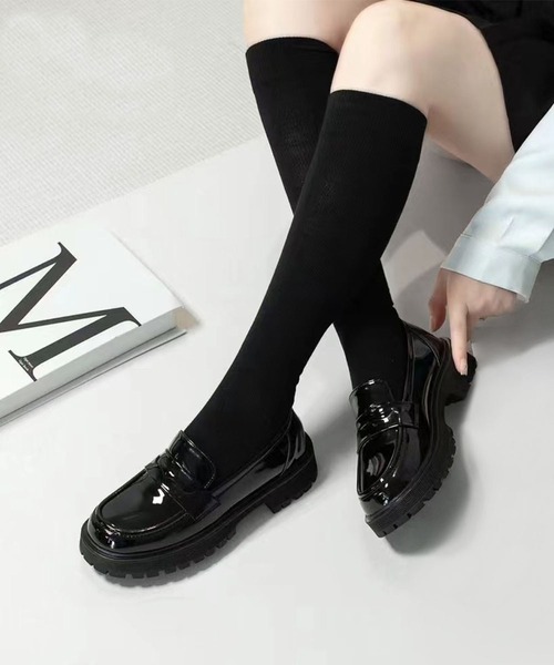LOWO(ロワ)の「コインローファー 厚底(ローファー・レディース・ブラック・38(24cm)/39(24.5/36(23cm)/35(22.5㎝)/40(25)/37(23.5cm))」の4枚目の写真