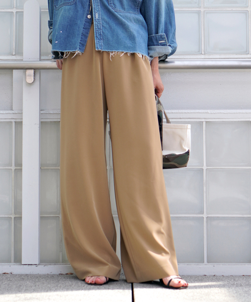 EVERYDAY I LIKE.(エヴリディアイライク)の「*Effortless Pants(スラックス・レディース・ブラック/カーキ/ベージュ/ブラウン/タン・34/36/38)」の4枚目の写真