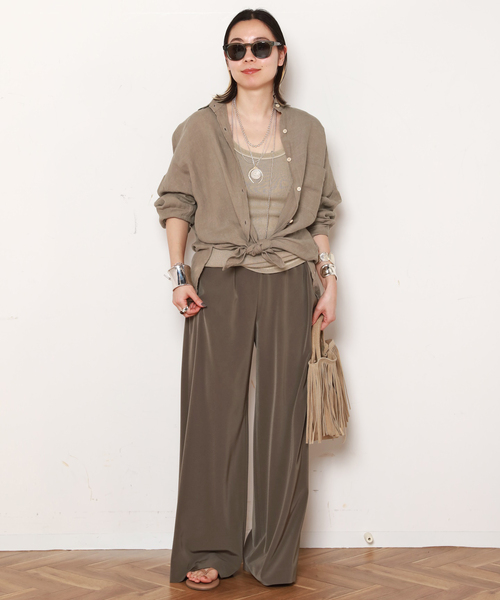 EVERYDAY I LIKE.(エヴリディアイライク)の「*Effortless Pants(スラックス・レディース・ブラック/カーキ/ベージュ/ブラウン/タン・34/36/38)」の8枚目の写真
