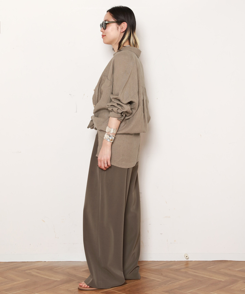 EVERYDAY I LIKE.(エヴリディアイライク)の「*Effortless Pants(スラックス・レディース・ブラック/カーキ/ベージュ/ブラウン/タン・34/36/38)」の9枚目の写真