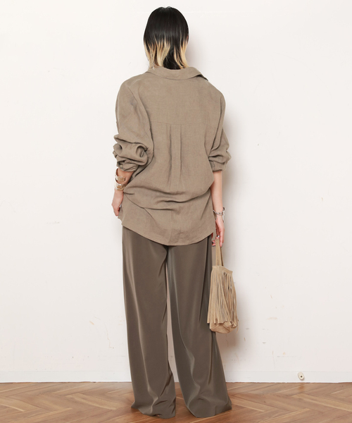 EVERYDAY I LIKE.(エヴリディアイライク)の「*Effortless Pants(スラックス・レディース・ブラック/カーキ/ベージュ/ブラウン/タン・34/36/38)」の10枚目の写真