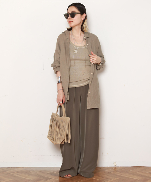 EVERYDAY I LIKE.(エヴリディアイライク)の「*Effortless Pants(スラックス・レディース・ブラック/カーキ/ベージュ/ブラウン/タン・34/36/38)」の11枚目の写真