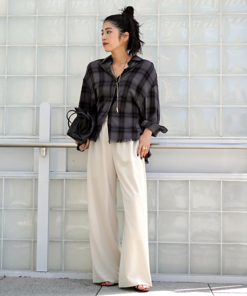 EVERYDAY I LIKE.(エヴリディアイライク)の「*Effortless Pants(スラックス・レディース・ブラック/カーキ/ベージュ/ブラウン/タン・34/36/38)」の14枚目の写真