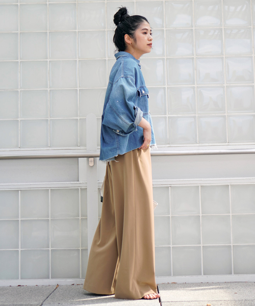 EVERYDAY I LIKE.(エヴリディアイライク)の「*Effortless Pants(スラックス・レディース・ブラック/カーキ/ベージュ/ブラウン/タン・34/36/38)」の17枚目の写真