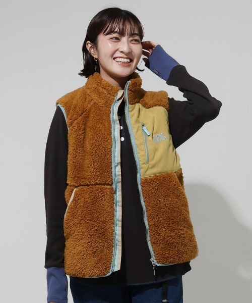 KRIFF MAYER Lady's Collection（クリフメイヤーレディースコレクション）の「【軽い・暖かい】シャギーボアベスト（ベスト・レディース・ネイビー/ブラック/カラフル/グリーン/ブラウン/グレー/ナチュラル・LARGE/MEDIUM）」の4枚目の写真