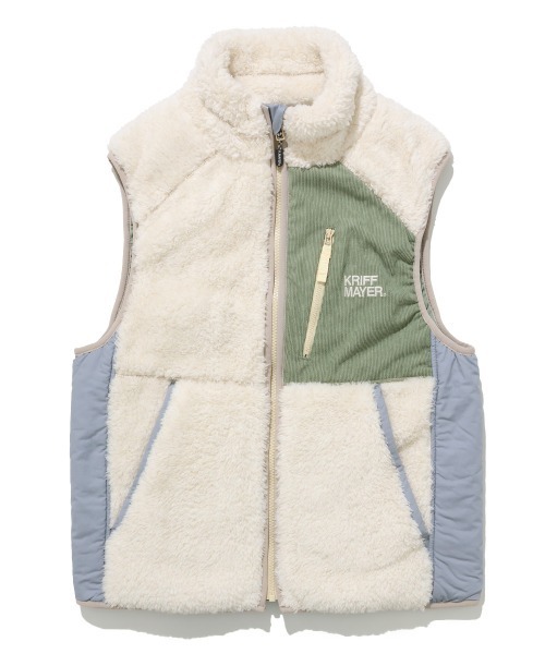 KRIFF MAYER Lady's Collection（クリフメイヤーレディースコレクション）の「【軽い・暖かい】シャギーボアベスト（ベスト・レディース・ネイビー/ブラック/カラフル/グリーン/ブラウン/グレー/ナチュラル・LARGE/MEDIUM）」の15枚目の写真