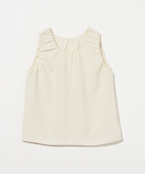 UNITED ARROWS(ユナイテッドアローズ)の「COMFY ギャザーノースリーブブラウス -吸水速乾 UVカット ウォッシャブル-(シャツ/ブラウス・レディース・オフホワイト/ブラック・FREE)」の12枚目の写真