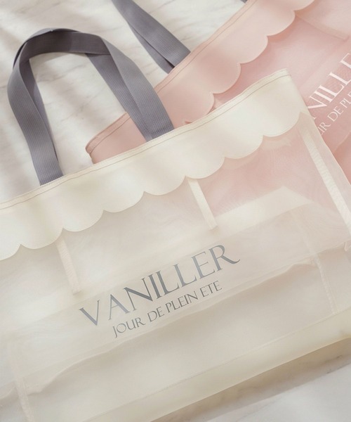 le reve vaniller（ル レーヴ ヴァニレ）の「スカラップ メッシュ ラージ トートバッグ le reve vaniller（トートバッグ・レディース・オフホワイト/ピンク・フリー）」の11枚目の写真