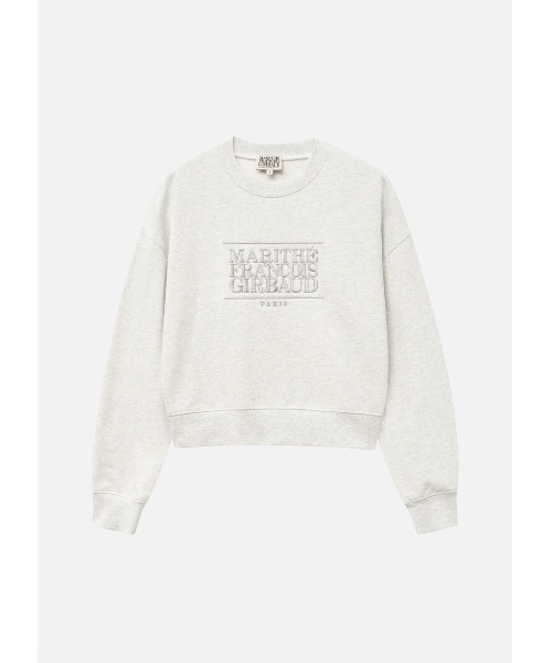 MARITHE + FRANCOIS GIRBAUD（マリテフランソワジルボー）の「W CLASSIC LOGO CROP SWEATSHIRT（スウェット・レディース・クリーム/オートミール/ライトピンク/ヘザーグレー/ベージュ/ネイビー・SMALL/MEDIUM）」の9枚目の写真