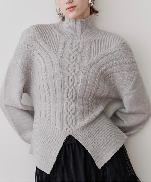 TEN by LA BELLE ETUDE】ケーブル柄ペプラムニット（ニット/セーター