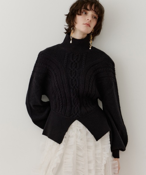 セール】【TEN by LA BELLE ETUDE】ケーブル柄ペプラムニット（ニット