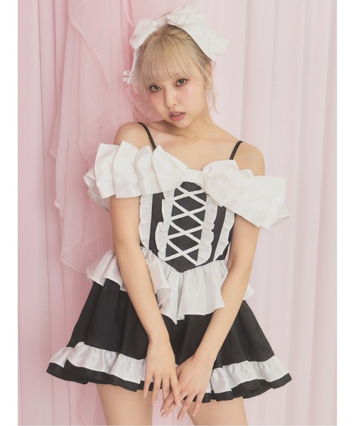 Starry(スターリー)の「アイドルシャンタンリボンミニドレス(ドレス・レディース・ピンク/ブラック・FREE)」の7枚目の写真
