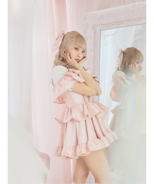 Starry(スターリー)の「アイドルシャンタンリボンミニドレス(ドレス・レディース・ピンク/ブラック・FREE)」の8枚目の写真