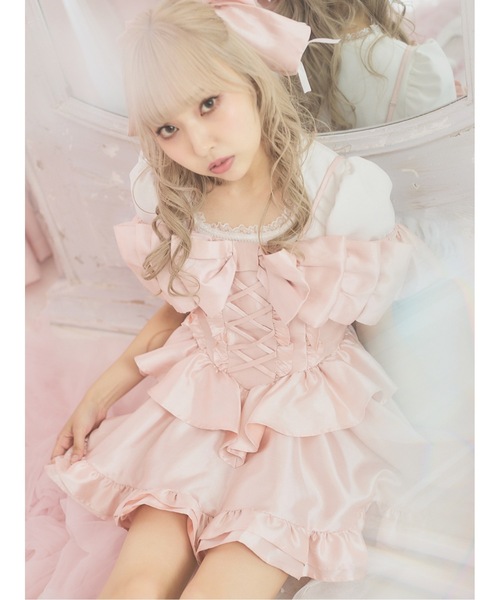 Starry(スターリー)の「アイドルシャンタンリボンミニドレス(ドレス・レディース・ピンク/ブラック・FREE)」の11枚目の写真
