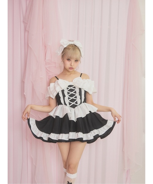 Starry(スターリー)の「アイドルシャンタンリボンミニドレス(ドレス・レディース・ピンク/ブラック・FREE)」の12枚目の写真