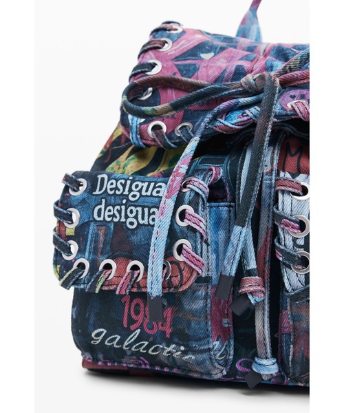 Desigual グラフィティプリントリボン バックパック セール】グラフィティプリントリボンバックパック リュック（バック