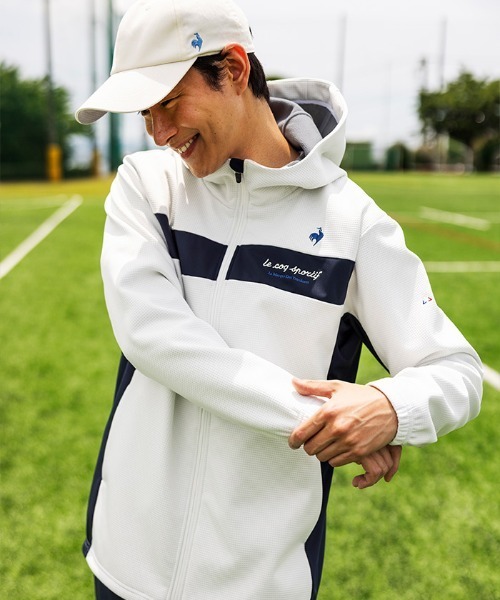 le coq sportif(ルコックスポルティフ)の「防風ストレッチワッフルボンディングアウター(その他アウター・メンズ・ブラック/ホワイト・M/L/XL)」の2枚目の写真