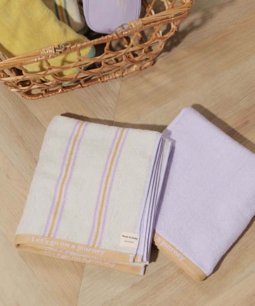 studio CLIP（スタディオクリップ）の「リバーシブルミニバスタオル2Pセット[GO ON THE JOURNEY]（タオル・レディース・イエロー/パープル・FREE）」の2枚目の写真