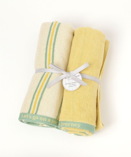 studio CLIP（スタディオクリップ）の「リバーシブルミニバスタオル2Pセット[GO ON THE JOURNEY]（タオル・レディース・イエロー/パープル・FREE）」の3枚目の写真